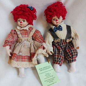 SEYMOUR MANN CONNOISSEUR PORCELAIN RAGGEDY ANN DOLLS